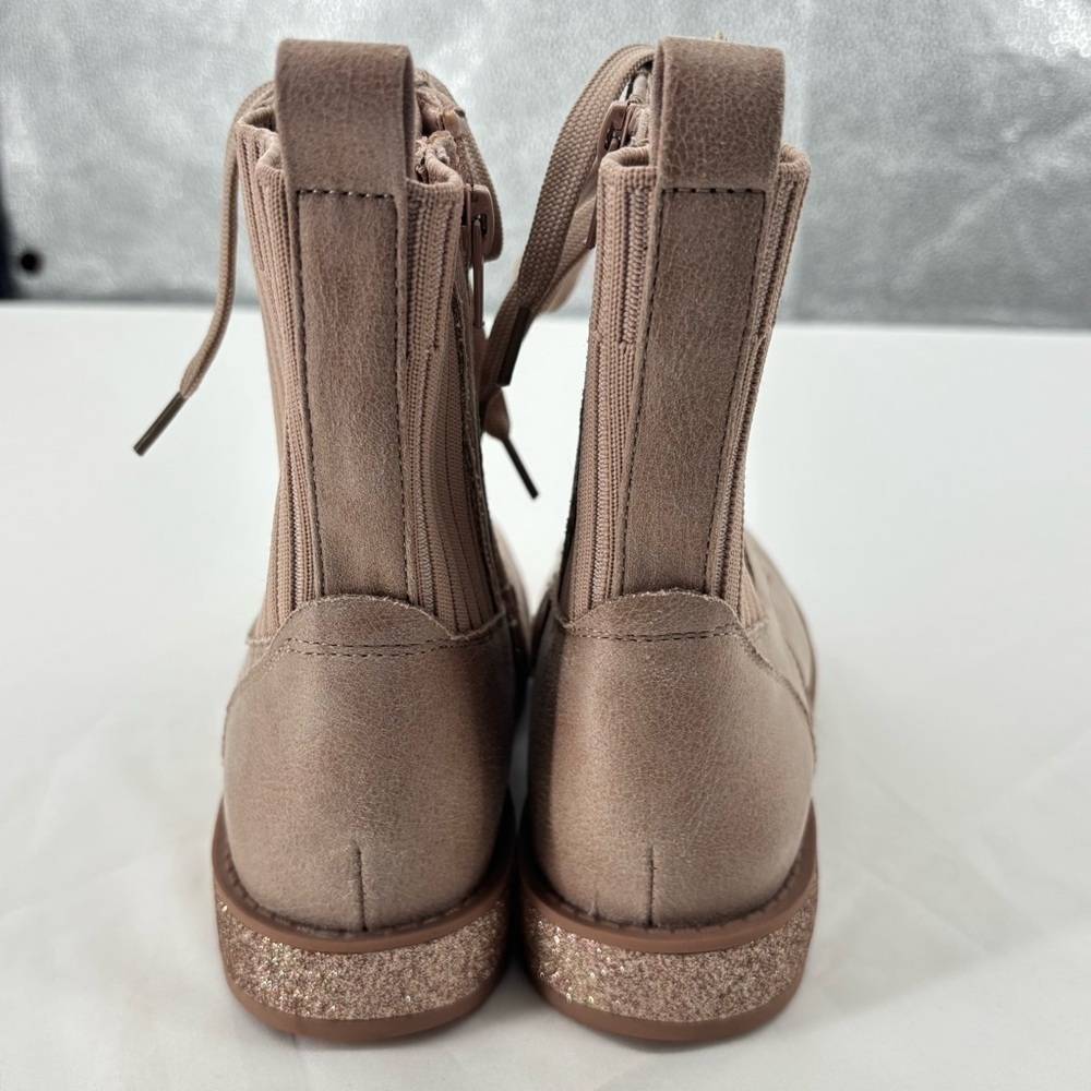 Mia Kids Girls’ Everli Glitter Combat Boot in Blush Size 13 w Side Zipper NWOT - Picture 9 of 14
